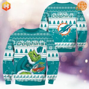 Grinch Miami Dolphins Christmas Sweater nice facbric