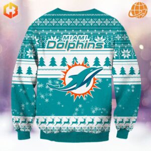 Grinch Miami Dolphins Christmas Sweater comfortable style