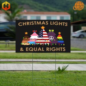 Professional Christmas Lights Equal Rights United States Yard Sign