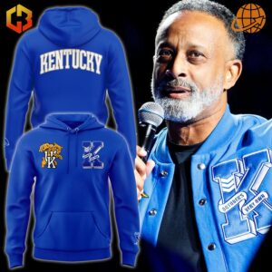 Kentucky Wildcats Kenny Brooks Hoodie with iconic UK wildcat mascot and stylized 'K' emblem