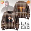 The soft polyester and spandex blend of the Luke Combs Christmas Sweater offers comfort and warmth.