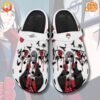 Naruto Shippuden Sharingan Itachi Uchiha Crocs Shoes with vibrant graphics of Itachi and Uchiha symbols.