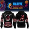 Native American Heritage Month Alabama Crimson Tide Hoodie design featuring front and back views with tribal patterns and team logo.