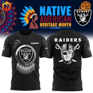 Las Vegas Raiders shirt honoring Native American Heritage Month.