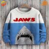 Unleash the ultimate holiday statement with this Ocean Killer Shark sweater - where classic horror meets festive comfort in machine-washable style