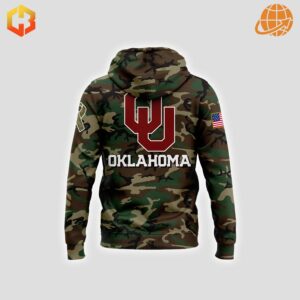 Back of Oklahoma Sooners Military Appreciation Hoodie displaying 