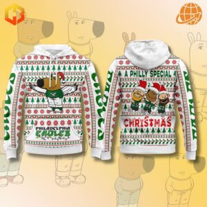 Philadelphia Eagles Chill Guy Christmas Hoodie with festive holiday design