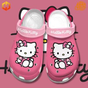 Step into cuteness with the Pink Hello Kitty Crocs Shoes! Perfect for any fan, these shoes combine comfort and playful style.