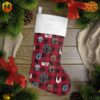 Star Wars The Mandalorian Christmas Stocking with red plaid pattern and Mandalorian helmet designs