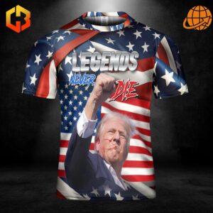 MAGA 2024 T-shirt featuring Donald Trump, eagle graphic, and American flag design