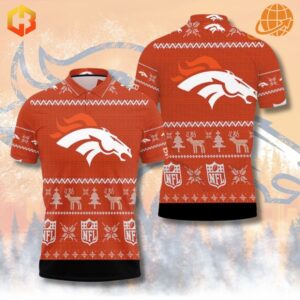 Denver Broncos Christmas Polo Shirt