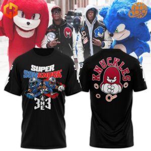 Detroit Lions fan merchandise featuring Super Son-Knuck Knuckles Shirt and costumed characters.