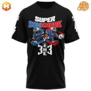 Unleash your inner champion with the Detroit Lions Super Son-Knuck Knuckles Shirt's dynamic front design!