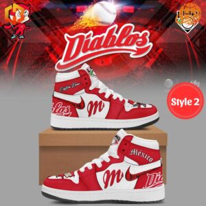 Diablos Rojos del México Air Jordan 1 Shoes Style 2, featuring enhanced team branding and mascot details on a classic high-top design.