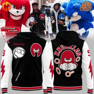 Knuckles the Echidna Detroit Lions Hoodie with fans and team mascots.