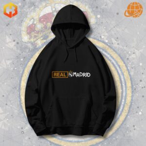 Real Madrid inspired hoodie with a cheeky logo design for humor