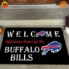 Welcome This House Cheers for the Buffalo Bills Doormat at outdoor doorstep.